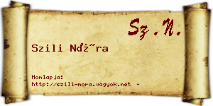 Szili Nóra névjegykártya
